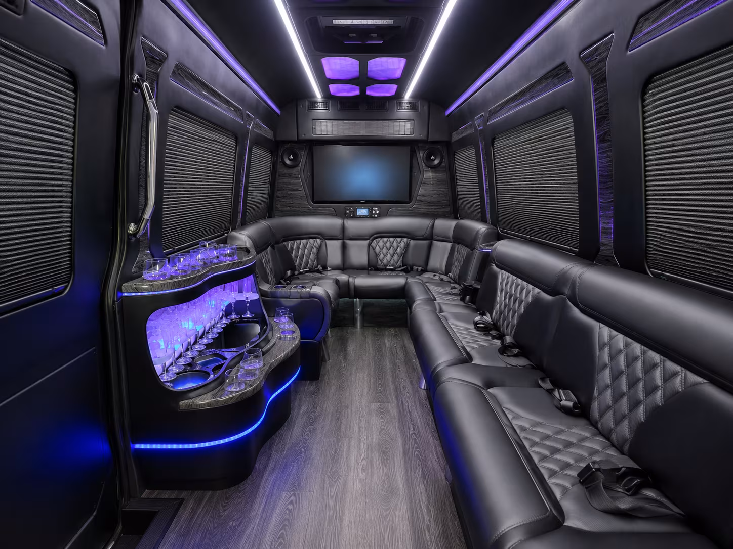 knoxville 30 passenger party bus inside